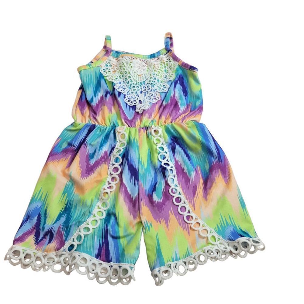 Lace rainbow Romper 3T